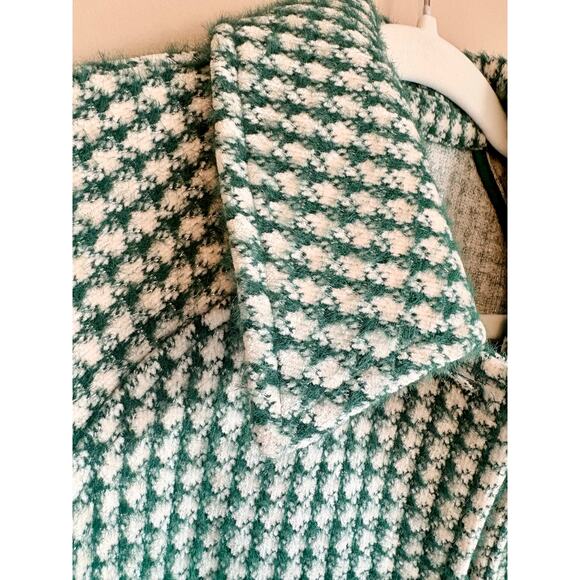 Anthropologie Jacket in Green Cream Silver Soft Fabric - Femme Swing - Like New! - Picture 12 of 15